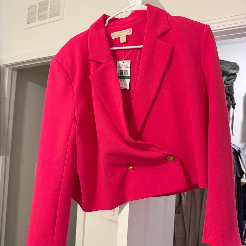 Michael Kors Cropped Women's Hot Pink Blazer
